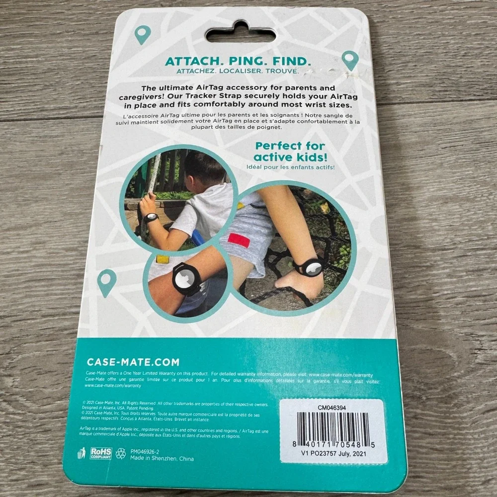 NIP Case-Mate Tracker‎ Strap for Apple AirTags Kids Wristband Lime Green